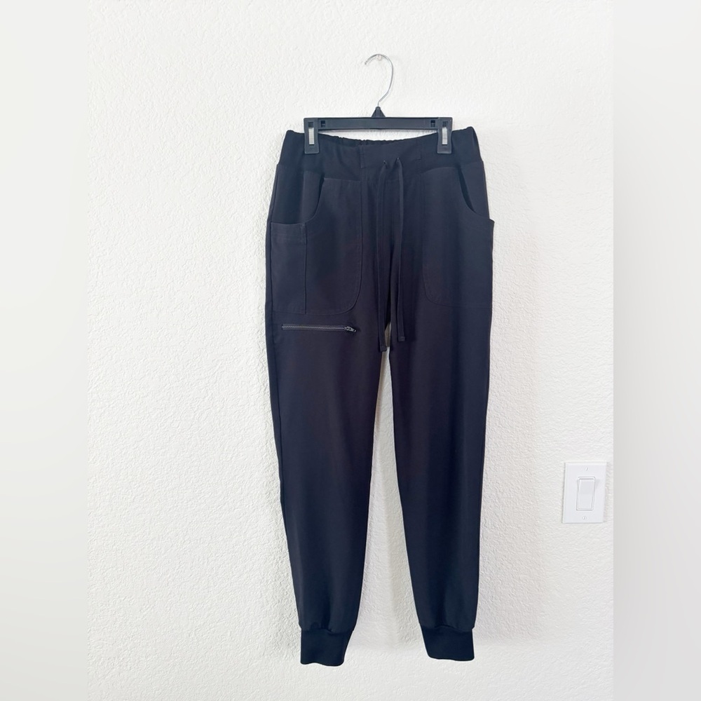 Cherokee‎ Black  Scrub Joggers Elastic Waistband Tapered Fit